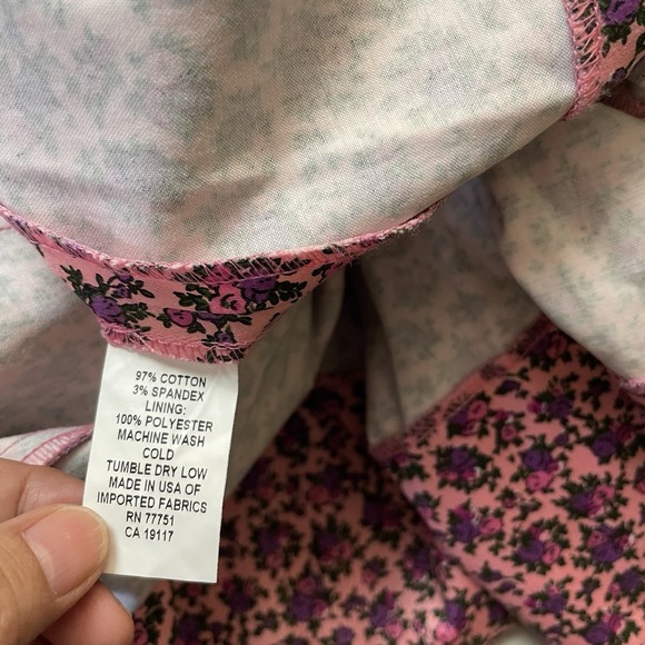 Betsey Johnson Dress Lace-up Corset Punk Glam Flirty 80s Ditsy Floral 2 B37 - Picture 9 of 12